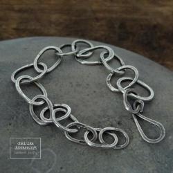 srebro,łańcuch,surowa,925,oksydowana - Bransoletki - Biżuteria