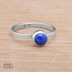 pierścionek,srebro,lapis lazuli,simple,kamień - Pierścionki - Biżuteria