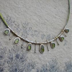 zielony naszyjnik,filigranowy - Naszyjniki - Biżuteria