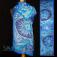 Inne niebieski szal jedwabny ręcznie malowany