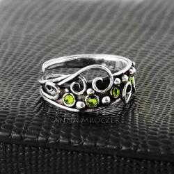 pierścień,zaręczynowy,zaręczyny,srebro,swarovski - Pierścionki - Biżuteria