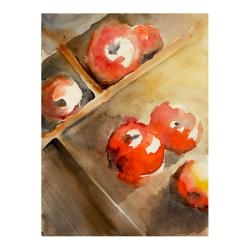 akwarela,jabłka,czerwona,na ścianę,dekoracja - Obrazy - Wyposażenie wnętrz