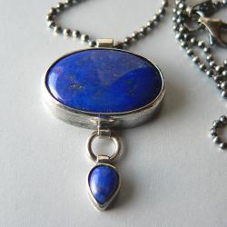 lapis lazuli,z lapisem lazuli,srebro oksydowane, - Wisiory - Biżuteria
