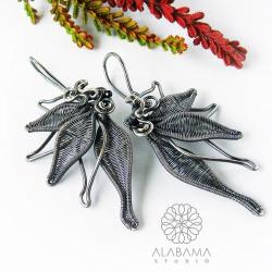 srebrne kolczyki kwiaty,alabama studio - Kolczyki - Biżuteria