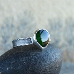 zielony kamień,diopsyd,pierścioneczek - Pierścionki - Biżuteria