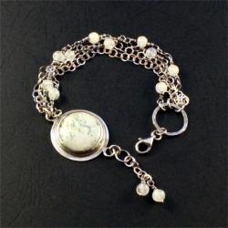 srebrna bransoletka z agatem - Bransoletki - Biżuteria