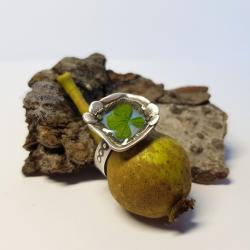 pierścionek czterolistna koniczyna,na szczęście - Pierścionki - Biżuteria