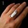 Pierścionki pierścionek srebrny,perła biwa,metaloplastyka