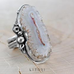 litori,handmade,pierścionek,chalcedon,srebro - Pierścionki - Biżuteria