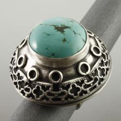 pierścień z turkusem - Pierścionki - Biżuteria