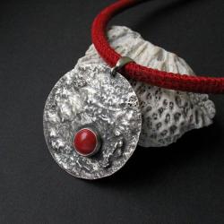 wisior z koralem,fiann,biżuteria srebrna,wisior - Wisiory - Biżuteria