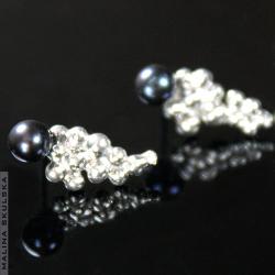sztyfty,kolczyki,perła,srebrne,delikatne - Kolczyki - Biżuteria