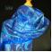 Inne niebieski szal jedwabny ręcznie malowany