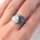 Pierścionki Srebrny,regulowany pierścionek z perłą