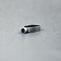 pierścionek regulowany,srebro,karborund - Pierścionki - Biżuteria
