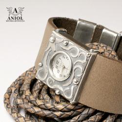 zegarek srebrny,zegarek damski,bransoleta - Inne - Biżuteria