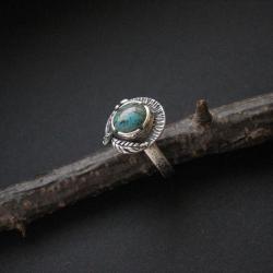 pierścionek,z turkusem,biżuteria artystyczna, - Pierścionki - Biżuteria