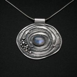 biżuteria srebrna,naszyjnik srebrny,moonstone, - Naszyjniki - Biżuteria