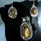 Komplety Komplet biżuterii srebrnej z kamieniami słonecznym