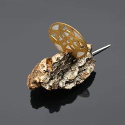 drewniana broszka,złocona broszka,srebrna broszk - Broszki - Biżuteria