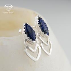 Omerta,naszyjnik,srebro,lapis lazuli - Komplety - Biżuteria