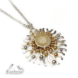 słoneczny naszyjnik,złocony,okrągły,elegancki - Naszyjniki - Biżuteria