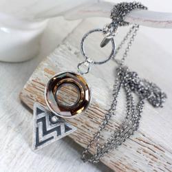 Srebrny naszyjnik z kryształem Swarovskiego - Naszyjniki - Biżuteria