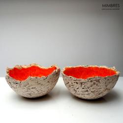 miseczki,pomarańcz,mimbres - Ceramika i szkło - Wyposażenie wnętrz
