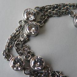 cyrkonie,z cyrkonia,łańcuszek,oksydowane srebro - Bransoletki - Biżuteria