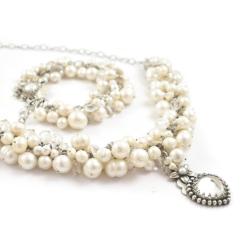 komplet,perły,elegancki,romantyczny,ślubny - Komplety - Biżuteria