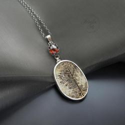 srebrny,wisior,z drzewem,długi - Wisiory - Biżuteria