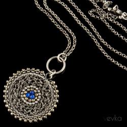 lapis lazuli,misterny,unikatowy,wire wrapping - Wisiory - Biżuteria