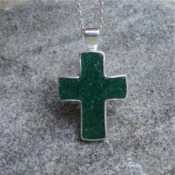 zielony krzyż,awenturyn - Wisiory - Biżuteria