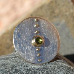 pierścień z peridotem,złoto,okrągły pierścień - Pierścionki - Biżuteria