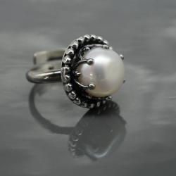 pierścionek,perła,hodowlana,naturalna - Pierścionki - Biżuteria