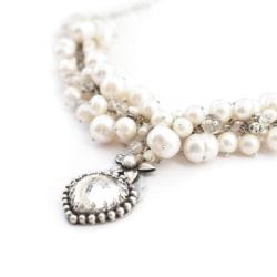 naszyjnik,elegancki,ślubny,biały,perłowy - Naszyjniki - Biżuteria