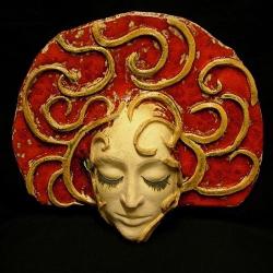 czerwień,twarz,maska - Ceramika i szkło - Wyposażenie wnętrz