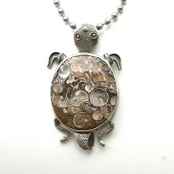 srebrny wisior,żółw - Wisiory - Biżuteria