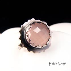 Nehesi,Pierścień,rose quartz,srebro, - Pierścionki - Biżuteria