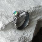 Pierścionki regulowany pierścionek z topazem z opalem