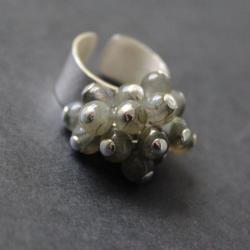 fado,pierścionek,labradoryt,srebro - Pierścionki - Biżuteria
