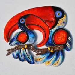 Beata Kmieć,tukan,ptak ceramiczny,obraz - Ceramika i szkło - Wyposażenie wnętrz